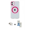 MARSİLYAN™- iPhone 11 Kılıf Pusula Form - Şeffaf Royal Nano Ekran Koruyucu + Pers Alüminyum Kamera Lens - GD