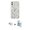 MARSİLYAN™- iPhone 11 Kılıf Pusula Form - Şeffaf Royal Nano Ekran Koruyucu + Pers Alüminyum Kamera Lens - GD