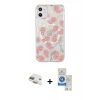 MARSİLYAN™- iPhone 11 Kılıf Pusula Form - Şeffaf Royal Nano Ekran Koruyucu + Pers Alüminyum Kamera Lens - GD