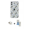 MARSİLYAN™- iPhone 11 Kılıf Pusula Form - Şeffaf Royal Nano Ekran Koruyucu + Pers Alüminyum Kamera Lens - GD
