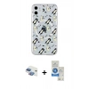 MARSİLYAN™- iPhone 11 Kılıf Pusula Form - Şeffaf Royal Nano Ekran Koruyucu + Pers Alüminyum Kamera Lens - GI