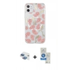 MARSİLYAN™- iPhone 11 Kılıf Pusula Form - Şeffaf Royal Nano Ekran Koruyucu + Pers Alüminyum Kamera Lens - GI