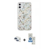 MARSİLYAN™- iPhone 11 Kılıf Pusula Form - Şeffaf Royal Nano Ekran Koruyucu + Pers Alüminyum Kamera Lens - LT