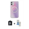 MARSİLYAN™- iPhone 11 Kılıf Pusula Form - Şeffaf Royal Nano Ekran Koruyucu + PVD Metal Kamera Lens - MI