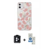 MARSİLYAN™- iPhone 11 Kılıf Pusula Form - Şeffaf Royal Nano Ekran Koruyucu + PVD Metal Kamera Lens - MI