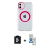 MARSİLYAN™- iPhone 11 Kılıf Pusula Form - Şeffaf Royal Nano Ekran Koruyucu + PVD Metal Kamera Lens - MI