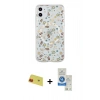 MARSİLYAN™- iPhone 11 Kılıf Pusula Form - Şeffaf Royal Nano Ekran Koruyucu + Rainbow Kamera Lens Koruma Cam - KI