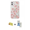 MARSİLYAN™- iPhone 11 Kılıf Pusula Form - Şeffaf Royal Nano Ekran Koruyucu + Rainbow Kamera Lens Koruma Cam - KI