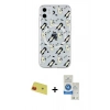 MARSİLYAN™- iPhone 11 Kılıf Pusula Form - Şeffaf Royal Nano Ekran Koruyucu + Rainbow Kamera Lens Koruma Cam - KI