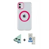 MARSİLYAN™- iPhone 11 Kılıf Pusula Form - Şeffaf Royal Nano Ekran Koruyucu + Raze Metal Kamera Lens - MI