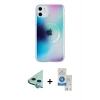 MARSİLYAN™- iPhone 11 Kılıf Pusula Form - Şeffaf Royal Nano Ekran Koruyucu + Raze Metal Kamera Lens - MI