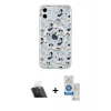 MARSİLYAN™- iPhone 11 Kılıf Pusula Form - Şeffaf Royal Nano Ekran Koruyucu + Şeffaf Kamera Lens Koruma Cam