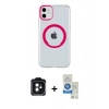 MARSİLYAN™- iPhone 11 Kılıf Pusula Form - Şeffaf Royal Nano Ekran Koruyucu + PVD Metal Kamera Lens - SH