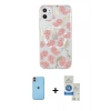 MARSİLYAN™- iPhone 11 Kılıf Pusula Form - Şeffaf Royal Nano Ekran Koruyucu + Neon Fosforlu Kamera Lens - TU