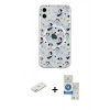 MARSİLYAN™- iPhone 11 Kılıf Pusula Form - Şeffaf Royal Nano Ekran Koruyucu + Renkli Kamera Lens Koruma Cam - TU