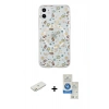 MARSİLYAN™- iPhone 11 Kılıf Pusula Form - Şeffaf Royal Nano Ekran Koruyucu + Renkli Kamera Lens Koruma Cam - TU