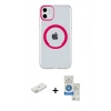 MARSİLYAN™- iPhone 11 Kılıf Pusula Form - Şeffaf Royal Nano Ekran Koruyucu + Renkli Kamera Lens Koruma Cam - TU