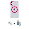 MARSİLYAN™- iPhone 11 Kılıf Pusula Form - Şeffaf Royal Nano Ekran Koruyucu + Pers Alüminyum Kamera Lens - YL