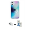 MARSİLYAN™- iPhone 11 Kılıf Pusula Form - Şeffaf Royal Nano Ekran Koruyucu + Pers Alüminyum Kamera Lens - YL