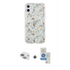 MARSİLYAN™- iPhone 11 Kılıf Pusula Form - Şeffaf Royal Nano Ekran Koruyucu + Pers Alüminyum Kamera Lens - YL