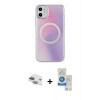 MARSİLYAN™- iPhone 11 Kılıf Pusula Form - Şeffaf Royal Nano Ekran Koruyucu + Pers Alüminyum Kamera Lens - YL