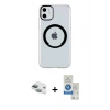 MARSİLYAN™- iPhone 11 Kılıf Pusula Form - Şeffaf Royal Nano Ekran Koruyucu + Pers Alüminyum Kamera Lens - YL