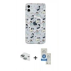 MARSİLYAN™- iPhone 11 Kılıf Pusula Form - Şeffaf Royal Nano Ekran Koruyucu + Pers Alüminyum Kamera Lens - YL