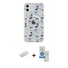 MARSİLYAN™- iPhone 11 Kılıf Pusula Form - Şeffaf Royal Nano Ekran Koruyucu + Renkli Kamera Lens Koruma Cam - YL