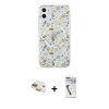 MARSİLYAN™- iPhone 11 Kılıf Pusula Form - Şeffaf Uv Polymer Nano Ekran Koruyucu + Pers Alüminyum Kamera Lens - GD