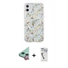 MARSİLYAN™- iPhone 11 Kılıf Pusula Form - Şeffaf Uv Polymer Nano Ekran Koruyucu + Raze Metal Kamera Lens - KI