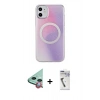 MARSİLYAN™- iPhone 11 Kılıf Pusula Form - Şeffaf Uv Polymer Nano Ekran Koruyucu + Raze Metal Kamera Lens - KI