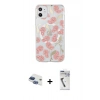MARSİLYAN™- iPhone 11 Kılıf Pusula Form - Şeffaf Uv Polymer Nano Ekran Koruyucu + Lacivert Pers Alüminyum Kamera Lens