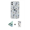 MARSİLYAN™- iPhone 11 Kılıf Pusula Form - Şeffaf Uv Polymer Nano Ekran Koruyucu + Mavi Raze Metal Kamera Lens