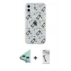 MARSİLYAN™- iPhone 11 Kılıf Pusula Form - Şeffaf Uv Polymer Nano Ekran Koruyucu + Mavi Raze Metal Kamera Lens