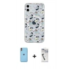 MARSİLYAN™- iPhone 11 Kılıf Pusula Form - Şeffaf Uv Polymer Nano Ekran Koruyucu + Neon Fosforlu Kamera Lens - TU