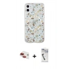 MARSİLYAN™- iPhone 11 Kılıf Pusula Form - Şeffaf Uv Polymer Nano Ekran Koruyucu + Pers Alüminyum Kamera Lens - KI