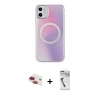 MARSİLYAN™- iPhone 11 Kılıf Pusula Form - Şeffaf Uv Polymer Nano Ekran Koruyucu + Pers Alüminyum Kamera Lens - KI