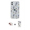MARSİLYAN™- iPhone 11 Kılıf Pusula Form - Şeffaf Uv Polymer Nano Ekran Koruyucu + Pers Alüminyum Kamera Lens - KI