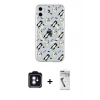 MARSİLYAN™- iPhone 11 Kılıf Pusula Form - Şeffaf Uv Polymer Nano Ekran Koruyucu + PVD Metal Kamera Lens - MI