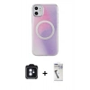 MARSİLYAN™- iPhone 11 Kılıf Pusula Form - Şeffaf Uv Polymer Nano Ekran Koruyucu + PVD Metal Kamera Lens - MI
