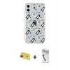 MARSİLYAN™- iPhone 11 Kılıf Pusula Form - Şeffaf Uv Polymer Nano Ekran Koruyucu + Rainbow Kamera Lens Koruma Cam - KI