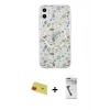 MARSİLYAN™- iPhone 11 Kılıf Pusula Form - Şeffaf Uv Polymer Nano Ekran Koruyucu + Rainbow Kamera Lens Koruma Cam - KI