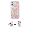 MARSİLYAN™- iPhone 11 Kılıf Pusula Form - Şeffaf Uv Polymer Nano Ekran Koruyucu + Raze Metal Kamera Lens - GS