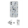 MARSİLYAN™- iPhone 11 Kılıf Pusula Form - Şeffaf Uv Polymer Nano Ekran Koruyucu + Raze Metal Kamera Lens - GS
