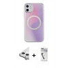 MARSİLYAN™- iPhone 11 Kılıf Pusula Form - Şeffaf Uv Polymer Nano Ekran Koruyucu + Raze Metal Kamera Lens - GS