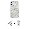 MARSİLYAN™- iPhone 11 Kılıf Pusula Form - Şeffaf Uv Polymer Nano Ekran Koruyucu + Raze Metal Kamera Lens - GS
