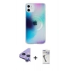 MARSİLYAN™- iPhone 11 Kılıf Pusula Form - Şeffaf Uv Polymer Nano Ekran Koruyucu + Raze Metal Kamera Lens - MR