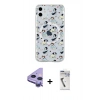 MARSİLYAN™- iPhone 11 Kılıf Pusula Form - Şeffaf Uv Polymer Nano Ekran Koruyucu + Raze Metal Kamera Lens - MR