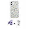 MARSİLYAN™- iPhone 11 Kılıf Pusula Form - Şeffaf Uv Polymer Nano Ekran Koruyucu + Raze Metal Kamera Lens - MR