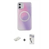 MARSİLYAN™- iPhone 11 Kılıf Pusula Form - Şeffaf Uv Polymer Nano Ekran Koruyucu + Renkli Kamera Lens Koruma Cam - TU